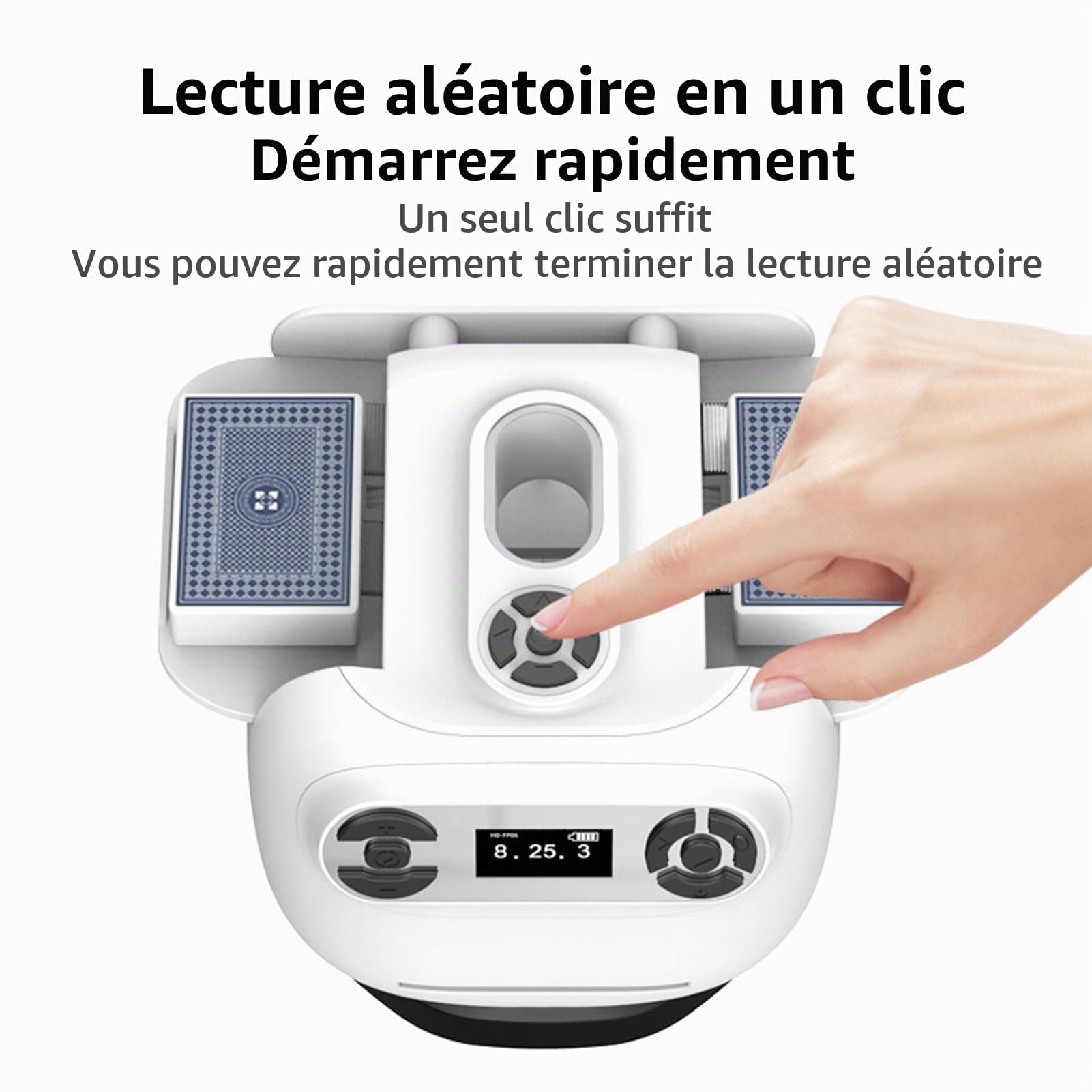Denash Automatique Mélangeurs de Cartes et Distributeur,2 en 1 Smart Wireless Player Playing Carte Shuffler Machine,Revendeur de Cartes Rotatives à 360 ° pour Divers Jeux de Poker