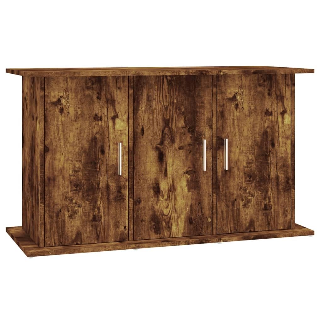 vidaXL Aquarium Stand, Fish Tank Cabinet with Storage, Fish Tank Stand for Home Living Room, Aquarium Cabinet, Smoked Oak Engineered Wood