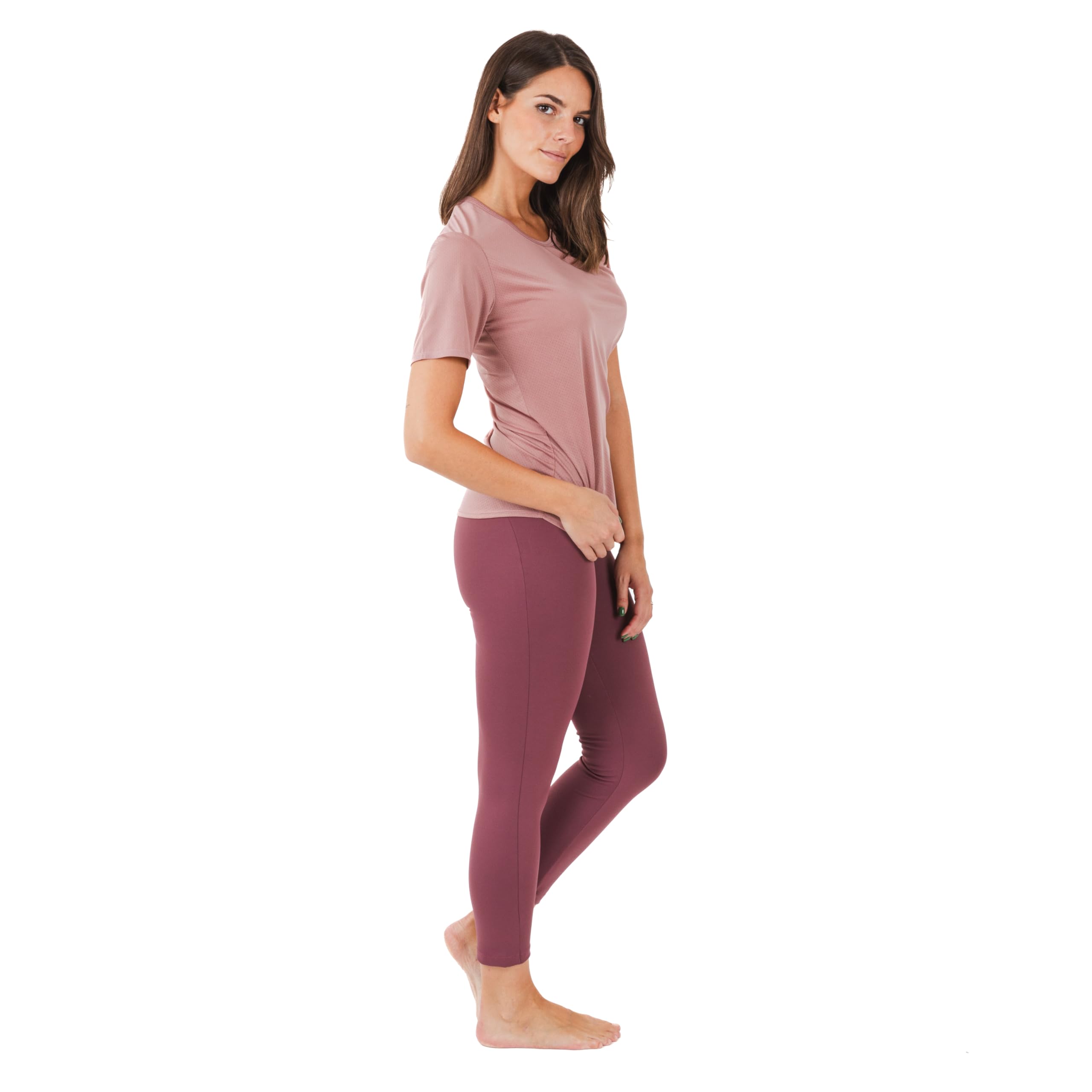 TRAMAS+ Conjunto Deportivo Mujer, Chándal de dos piezas con camiseta de manga corta y legging largo, Ropa cómoda para Fitness y Gimnasio