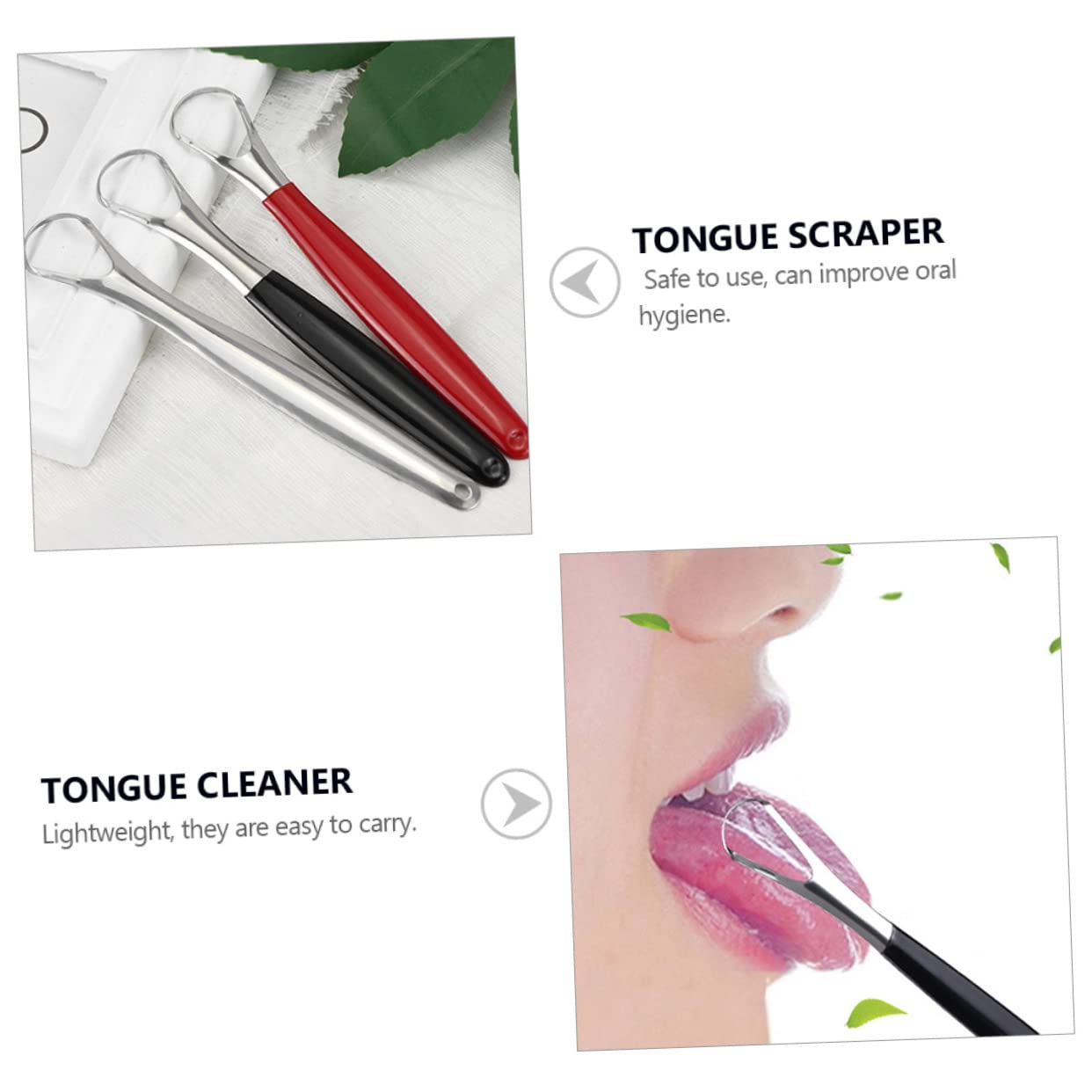 FRCOLOR 3 Set Raschietti Per Lingua Strumenti Per Orale Inossidabile Leggeri E Facili Portare Per Uso 4 Pezzi * 3