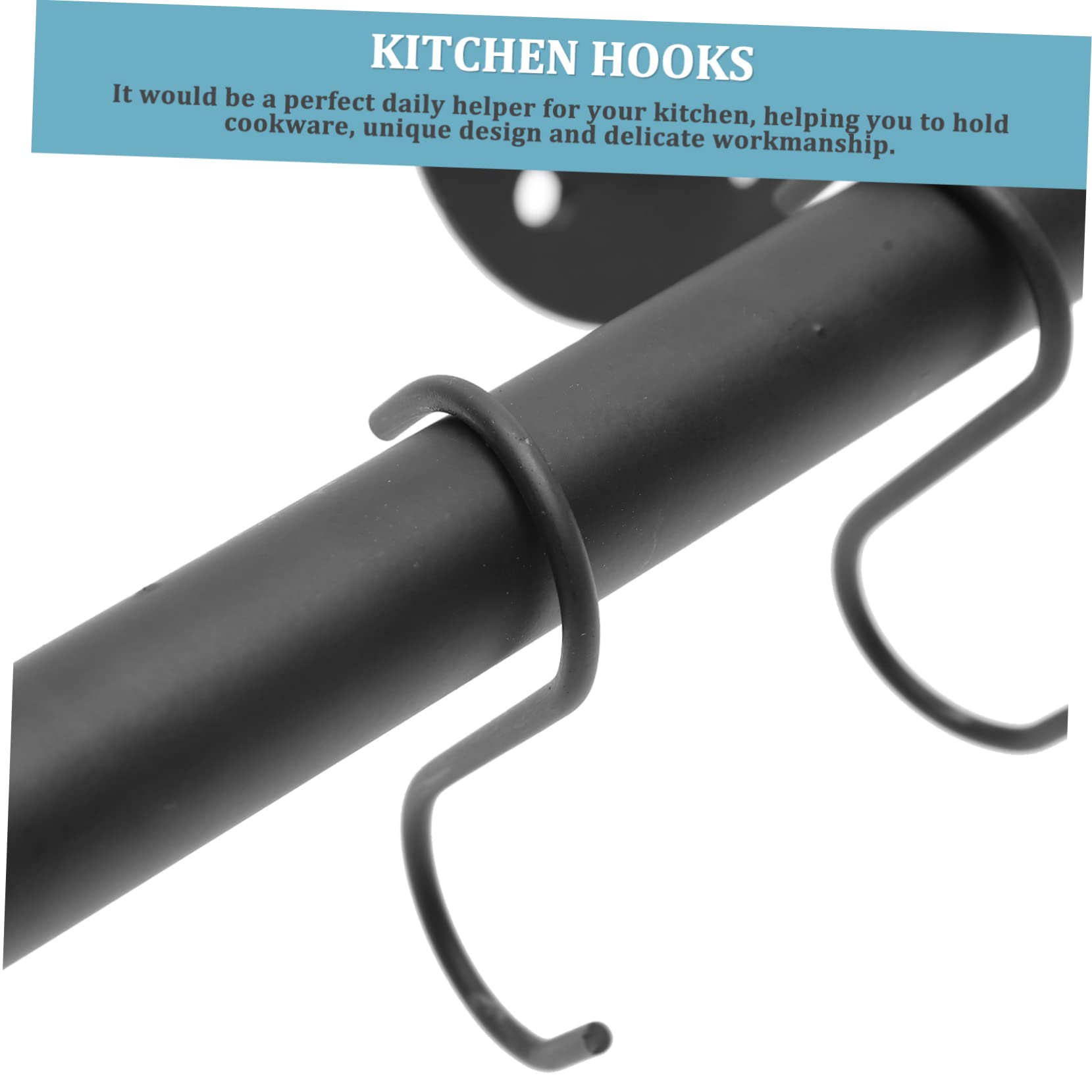 MUCKLILY 1 Set Industrial Wall Mounted Pot and Pan Rack with Hooks Kitchen Hanging Utensil Rack for Space Saving Organization Versatile and Easy to Use Cookware Holder