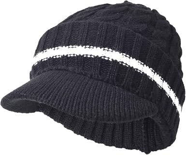 Fleece Visor Beanie Winter Hat 