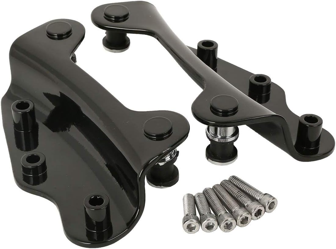 TCMT 2 Up Trunk Mount Luggage Rack and 4 Point Docking Kit Fits For Harley 2009-2013 Touring Electra Glide Street Glide Road Glide Road King Trunk (Black)
