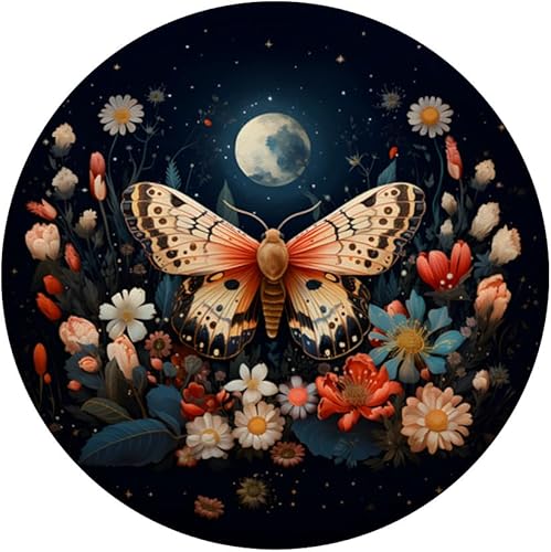 Miniatura 3 de Hermosas flores polilla luna noche estrellada PopSockets estándar PopGrip