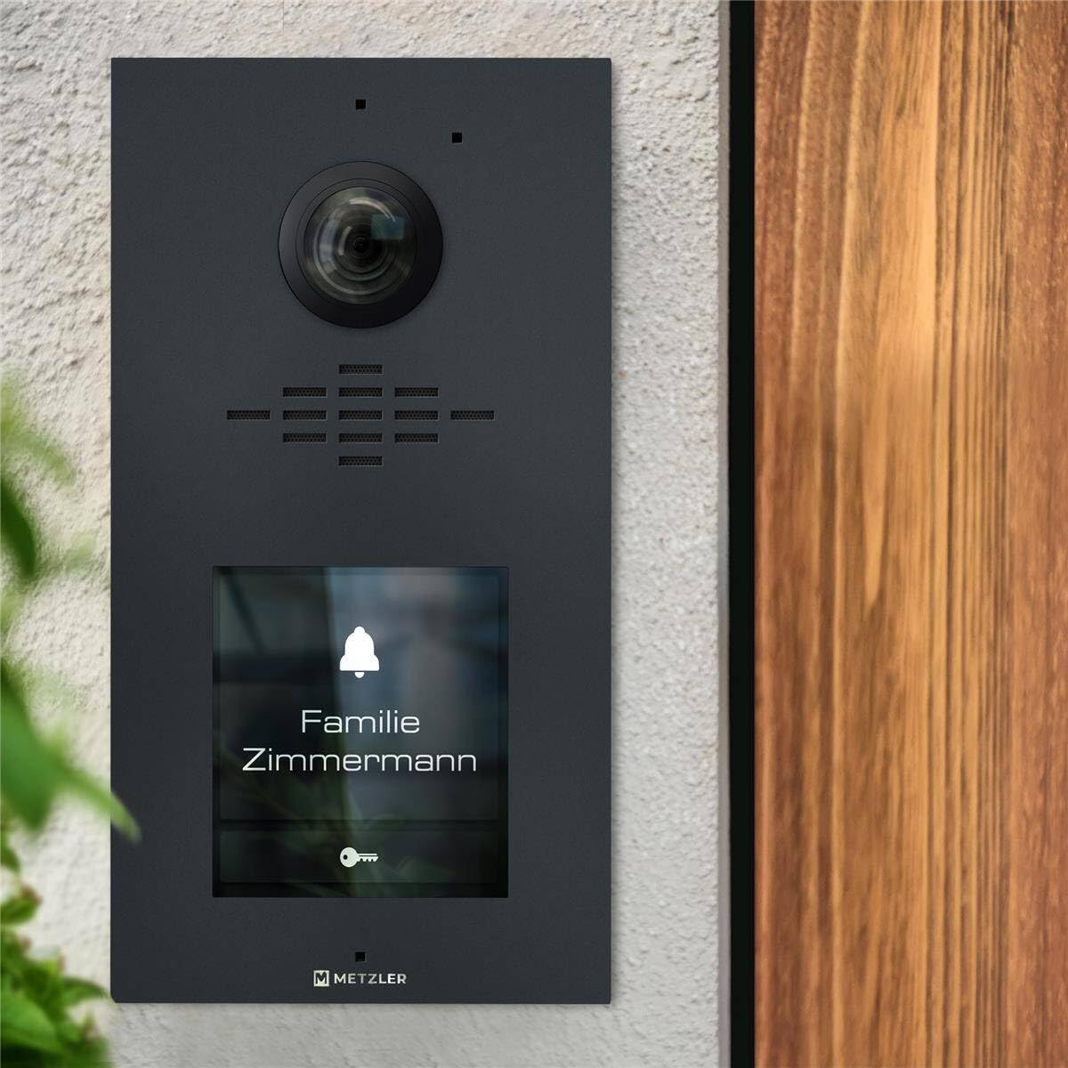 Metzler Video Sprechanlage für 1-500 Parteien Komplett Set - Anschluss 2-Draht - Türsprechanlage mit IPS Touchscreen-Display und 1x Innenstation Kit, Anthrazit aus V2A Edelstahl | VDM10 2.0 Horizon