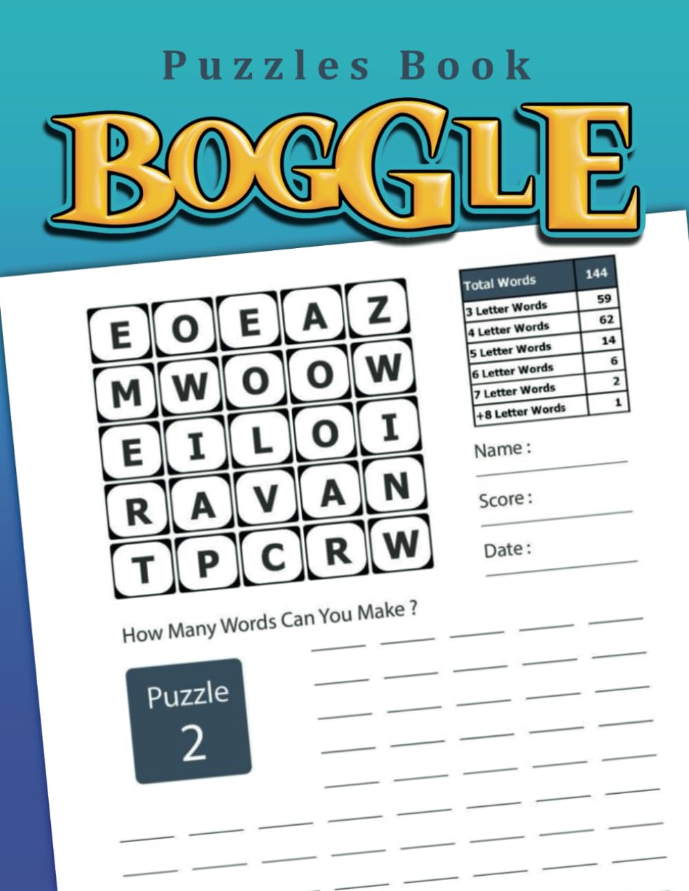 Boggle Puzzle Book: 60 puzzles , 8.50 x 11 in, Puzzles & Solutions.