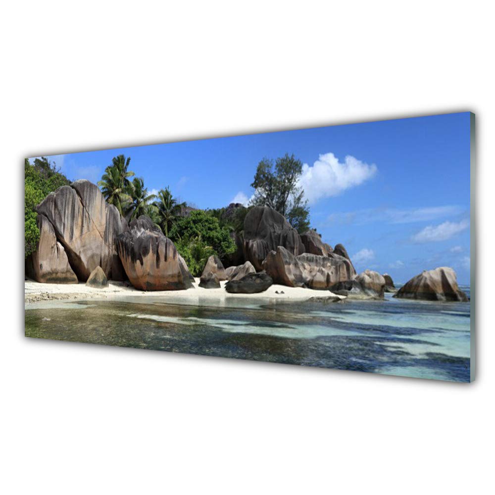 Tableau Mural Moderne Impression Verre Trempé Paysage Rocher Tulup