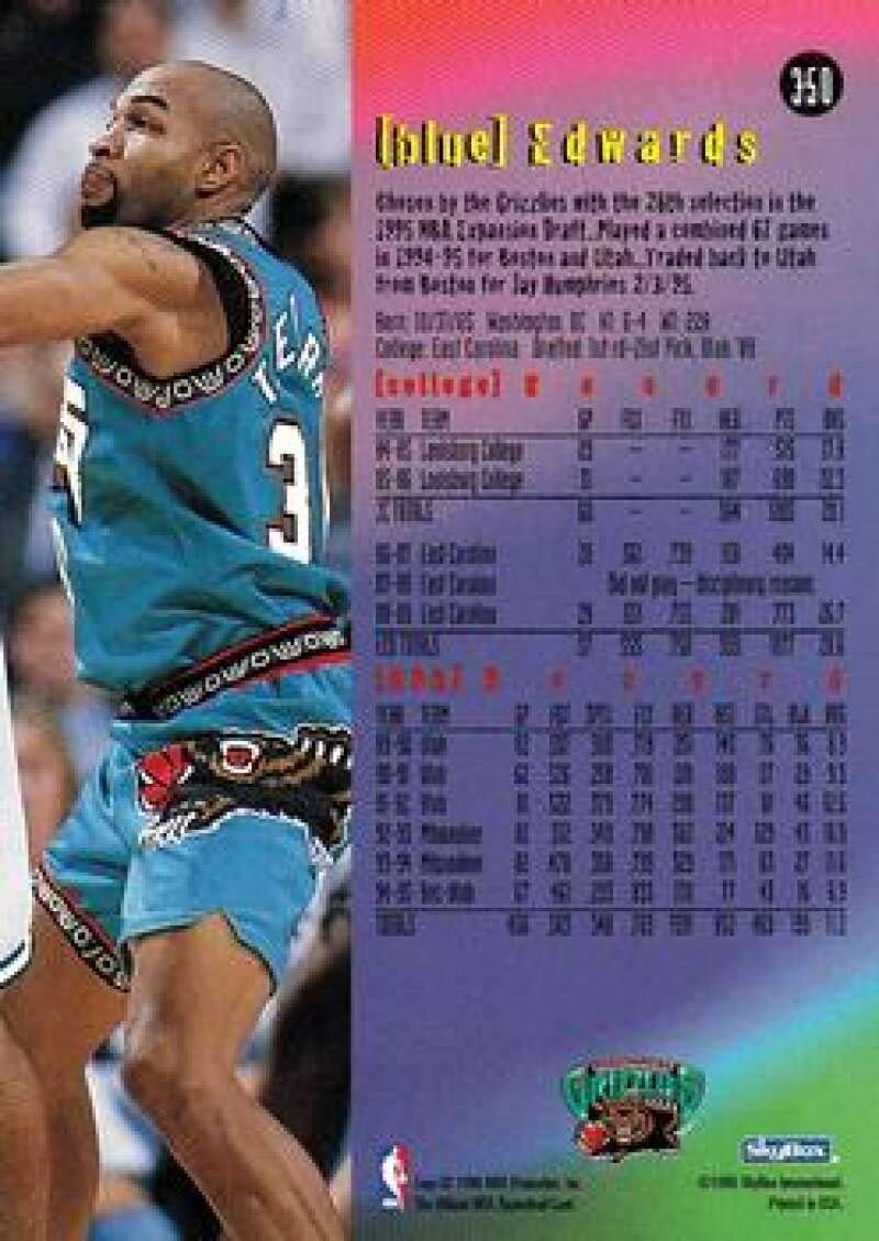 Amazon.com: 1995-96 NBA Hoops Series 2#350 Blue Edwards Vancouver
