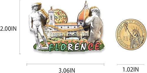Miniatura 3 de Imán de Italia Florencia para nevera, diseño de madera en 3D, monumentos coleccionables, decoración hecha a mano