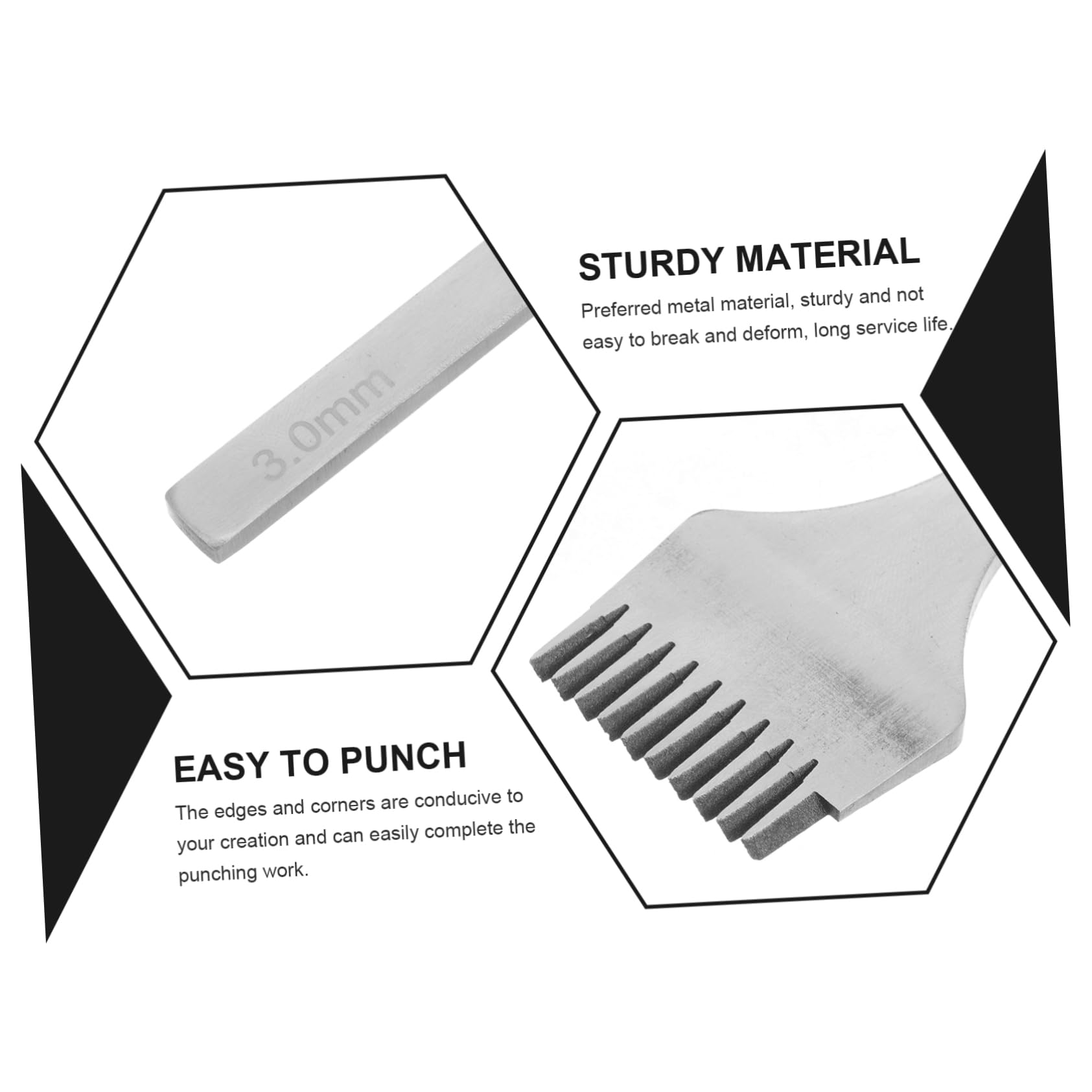 KONTONTY 3 Piezas Kit de Costura de Cuero Perforadoras de Metal Herramienta para Manualidades de Cuero para Perforar Proyectos DIY de Artesanía