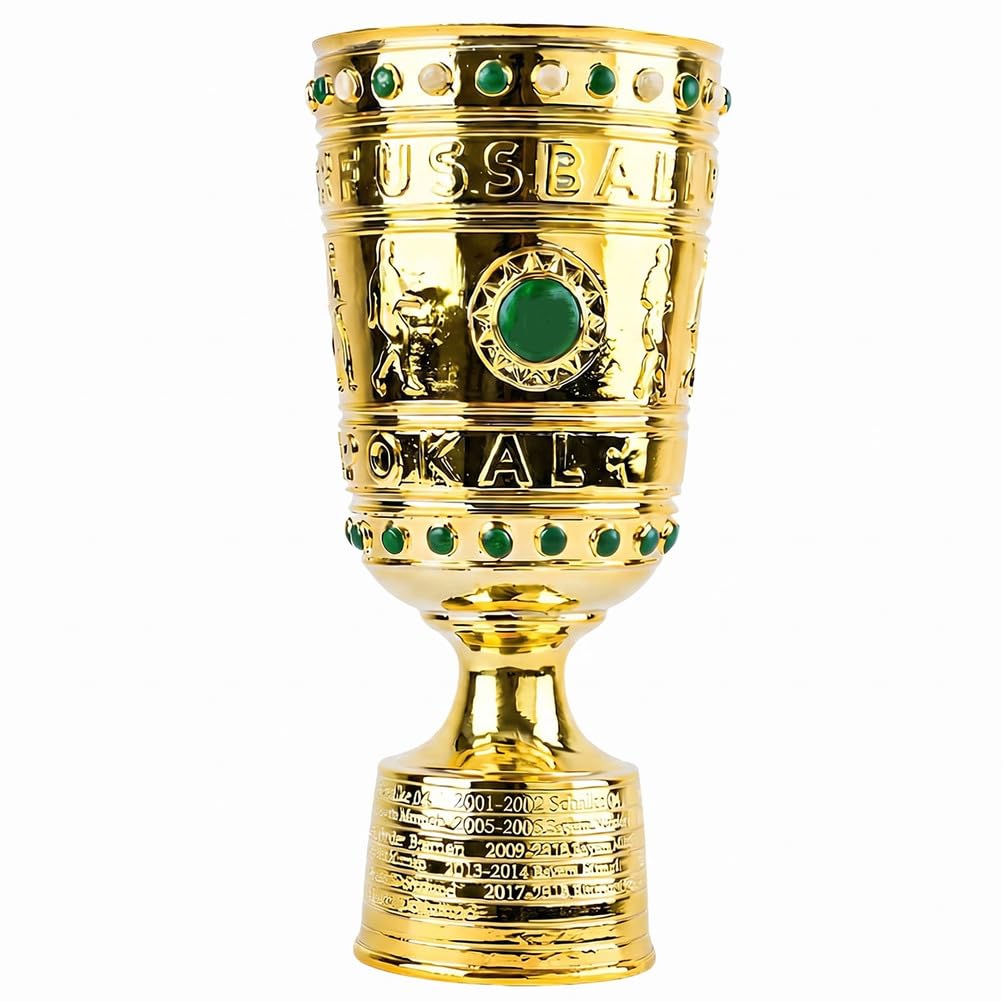Deutscher Pokal Trophäe Replik, Fußball Trophäe im Bundesliga Stil, Resin Pokal Sammlerstück, Geschenk für Fußballfans, Vereins Souvenir Deko für Zuhause Büro oder Bar