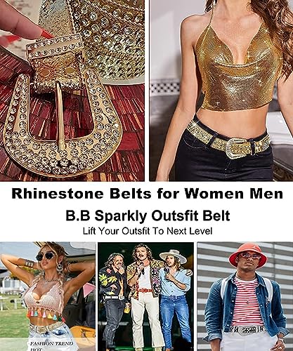 Vxrxal Men Fashion Rhinestone Belt Western Bling Studded Design Leather Diamond Belt For Jeans Designer Luxury Hip Hop Cowboy Belt thumb #1