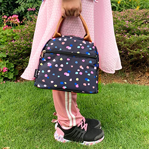 Flowfly Lunch Bag Tote Bag Lunch Organizer Lunch Holder Insulated Lunch Cooler Bag For Women/Men, Black Flower #TOP6