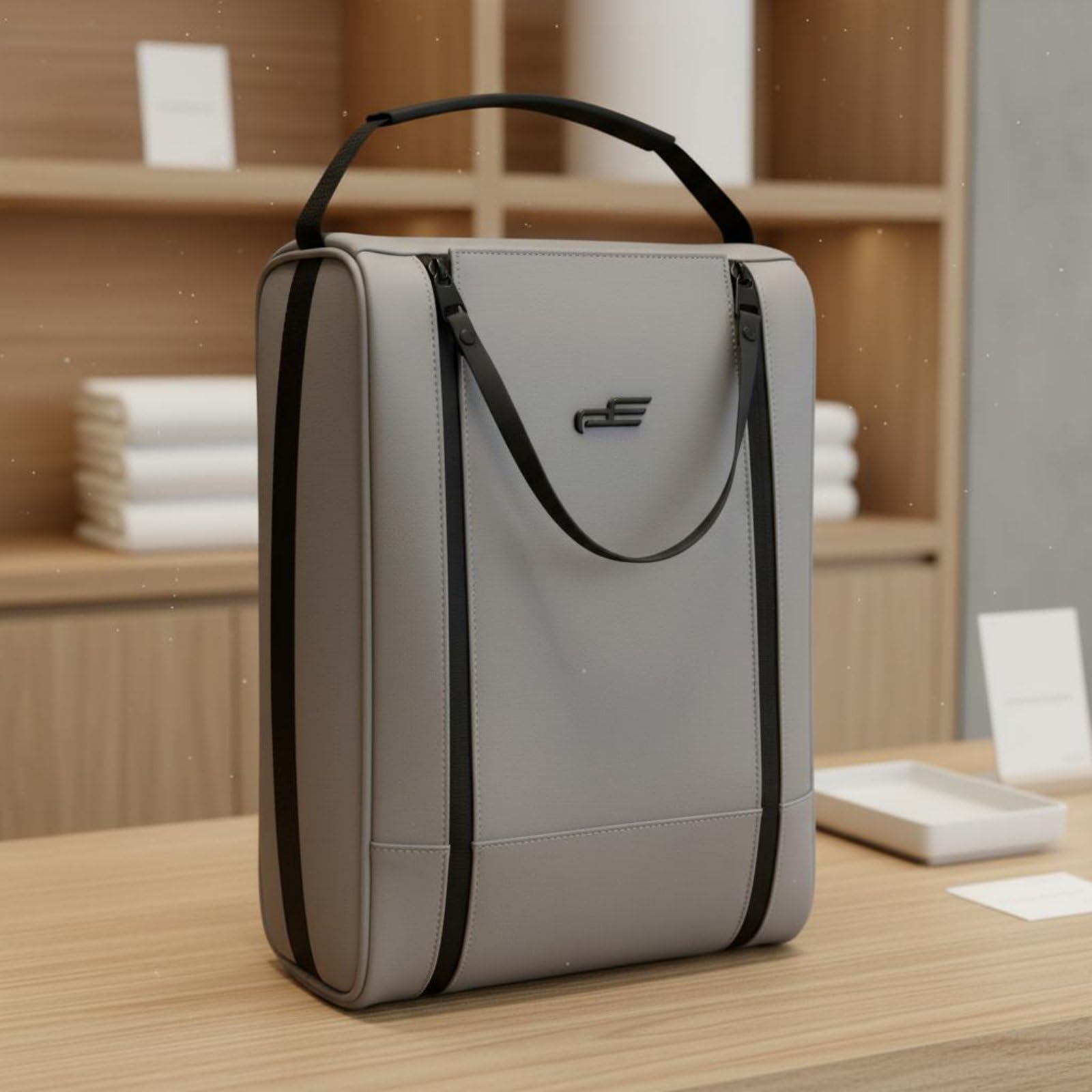 Golfschuh-Tasche Ultraleicht Golf-Schuhbeutel verstärkte Nähte Schuhtasche mit Griff für Golfplatz, Array, Grau