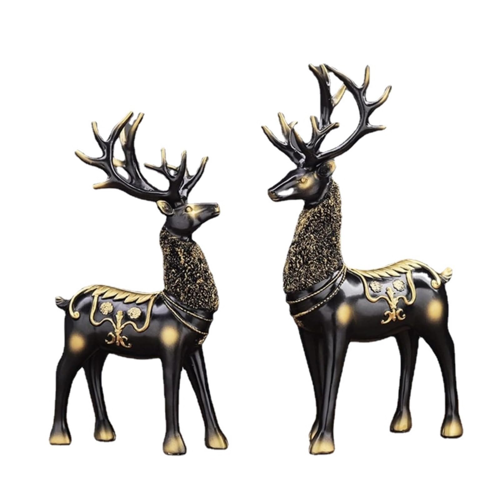 DFrywdgSEY Animal statue, Gold Deers Sculpture Resin Lucky Elk Statue Modern Home Decor for Living Room Bedroom Office Table Bookshelf