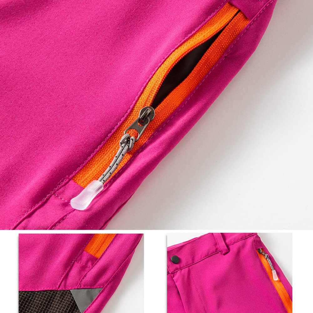 Kinder Outdoorhose Wanderhose Zip Off Hose abnehmbare hosebeine Jugend Mädchen Trekkinghose 2-in-1-Funktionshose Sommer mit Gürtel Schnelltrocknend Atmungsaktiv