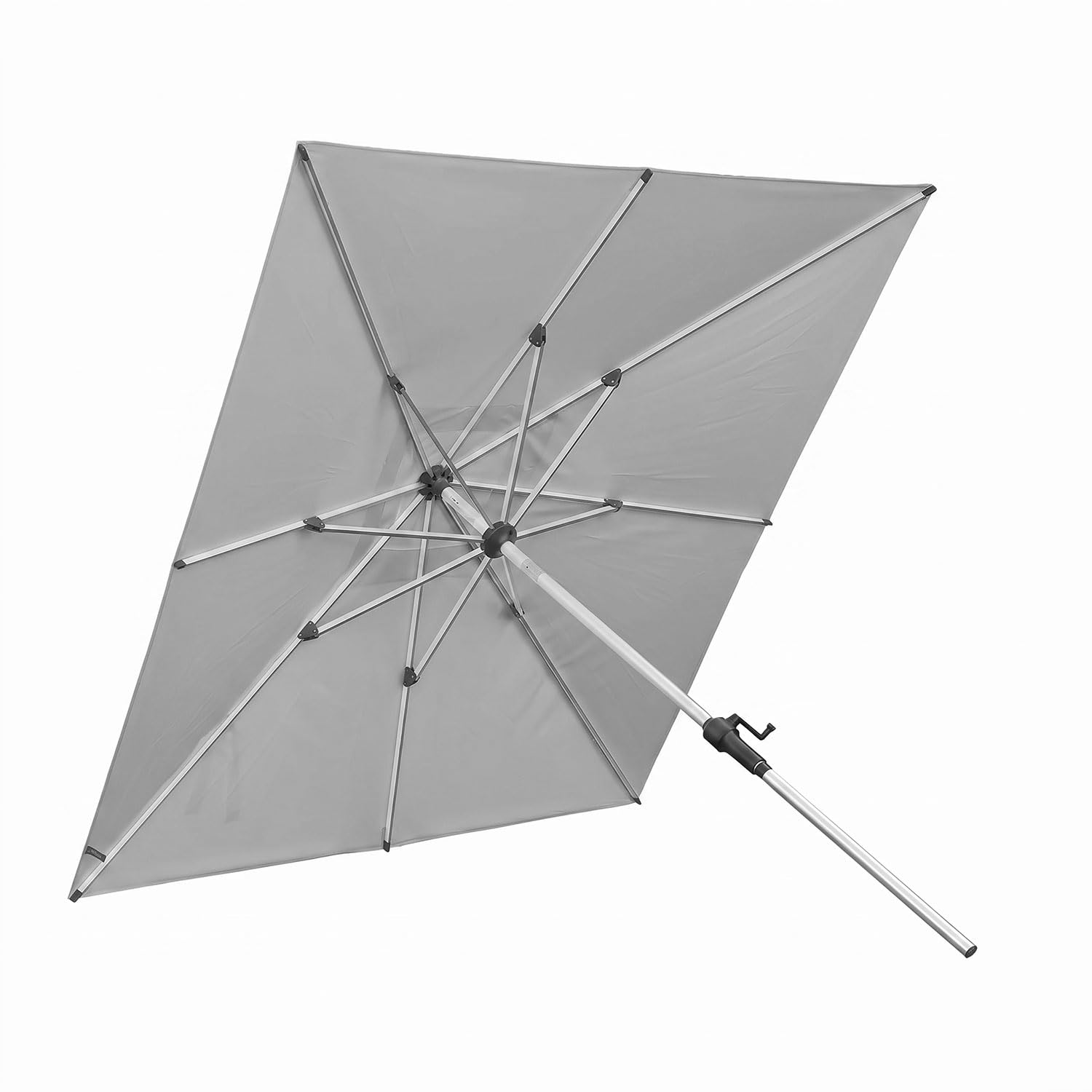 anndora Aluminium Sonnenschirm 2,5 x 2,5 m quadratisch - Sonnenschirm mit Kurbelsystem für Balkon, Garten Terrasse