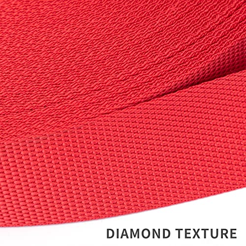 Image of Nylon Webbing 1 Inch, Heavy Duty Nylon Webbing Strap 12 Yard,Durable Strapping for Indoor or Outdoor Gear, DIY Crafting, Repairing (Red, 1 inch-12 Yard)