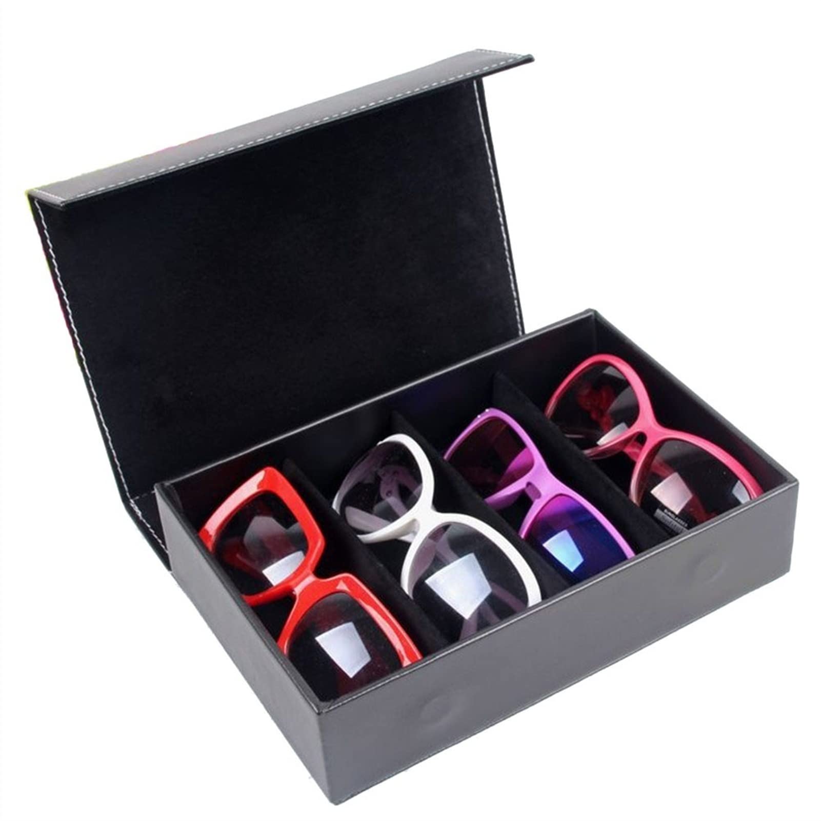 Organisateur de lunettes de soleil portable à 4 emplacements pour le voyage