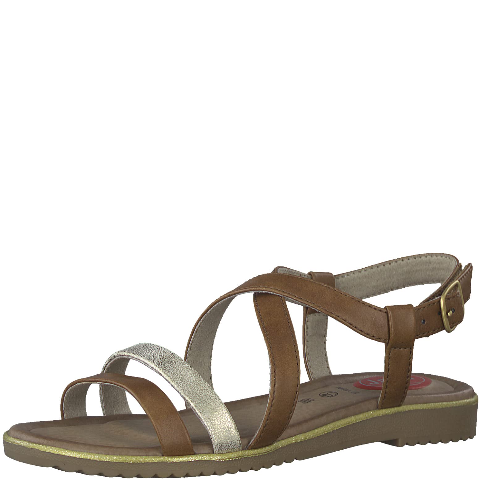 Jana Softline Women's 8-8-28175-20 Sandal, Cognac Platinum, 5 UK