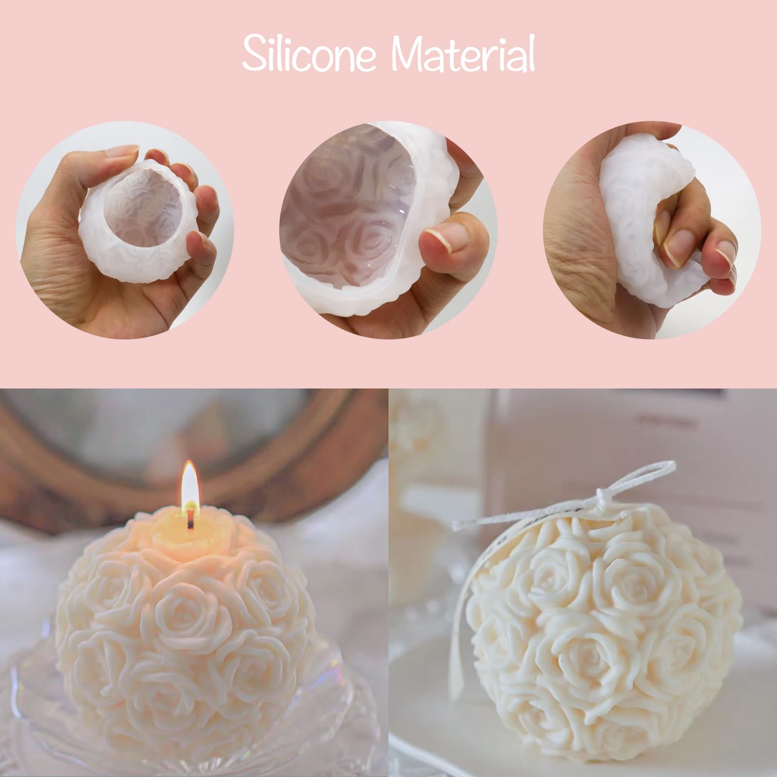 Stampo Silicone Rose Per Candele - Fai Da Te Cera E Resina