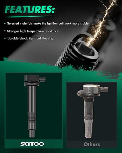 Miniatura 2 de SCITOO Paquete de bobinas de encendido para Toyota Tacoma L 2000 2001 2002 2003 2004 UF323 C1305 5C1304 juego de 4