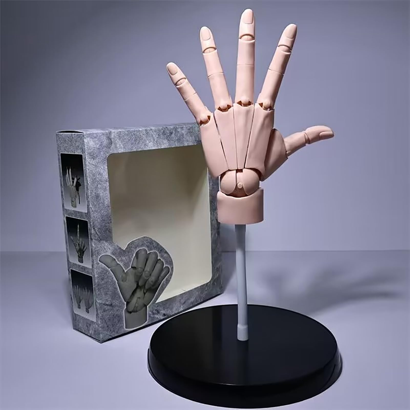Modelo de mano, 1: 1. Arte de palma simulada, dibujo de estudiante, referencia de cuerpo, mano, modelo de cuerpo humano, mano con base, soporte de exhibición, A