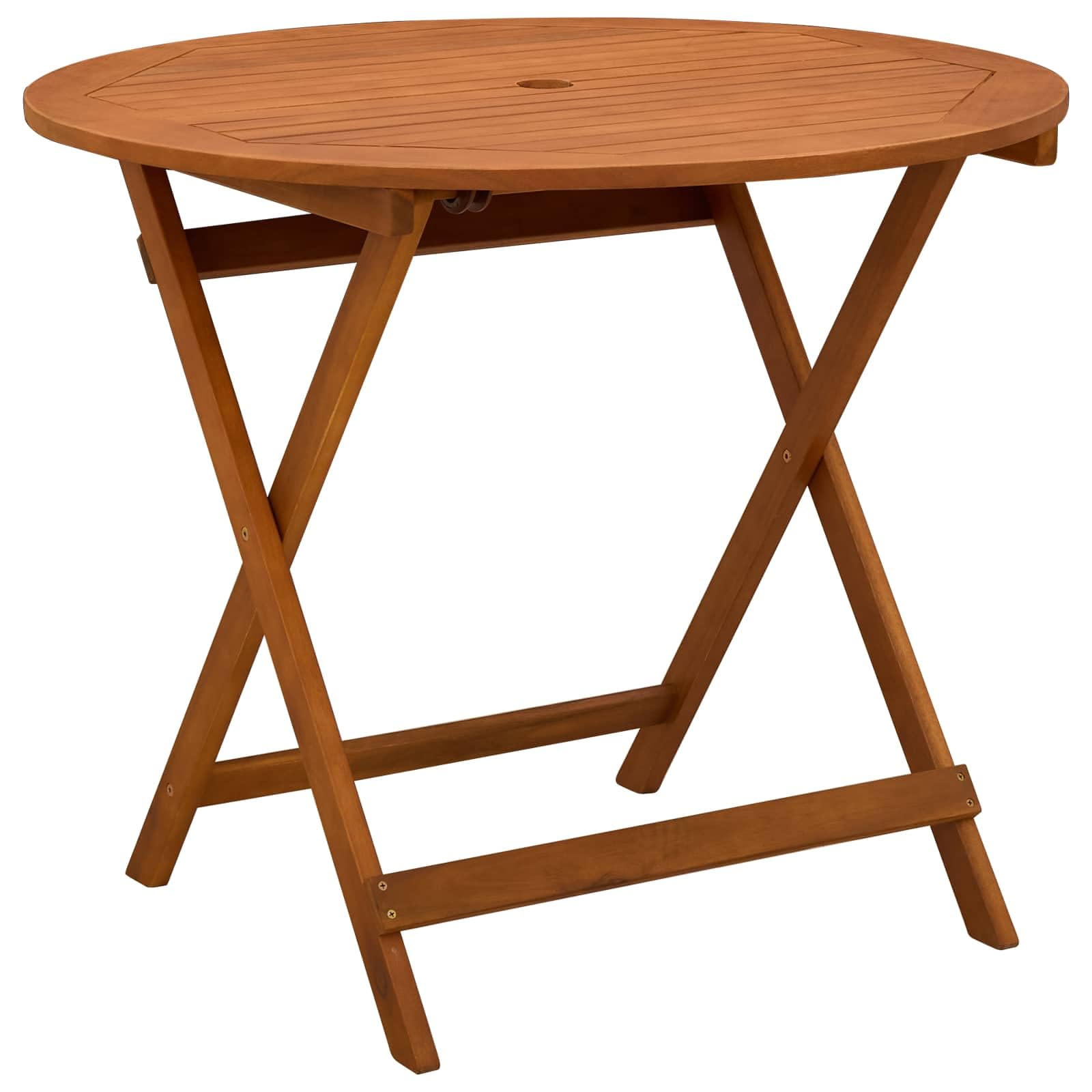 Table de jardin pliante gain de place ronde marron Ø 90 cm