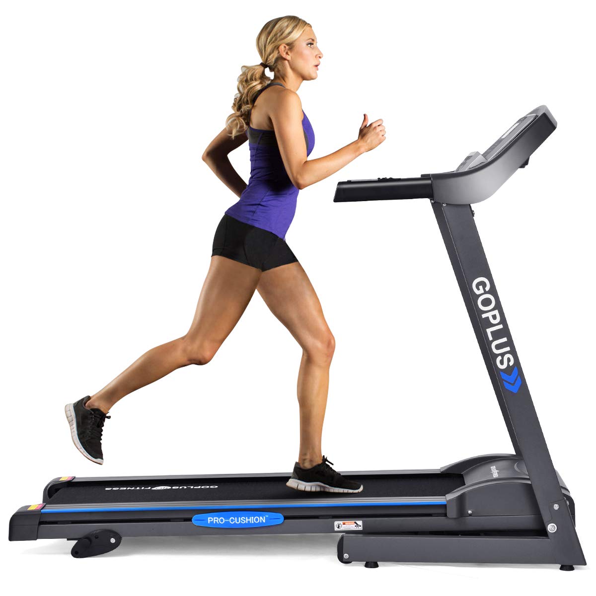 2hp Folding Treadmill Electric Support Motorized Power Running