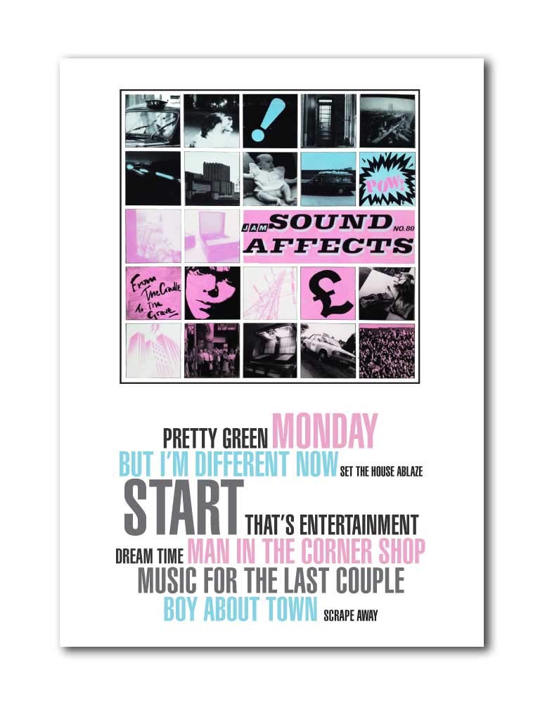 Libretto Designs THE JAM Sound Affects Art Print A4 unframed Poster with song titles