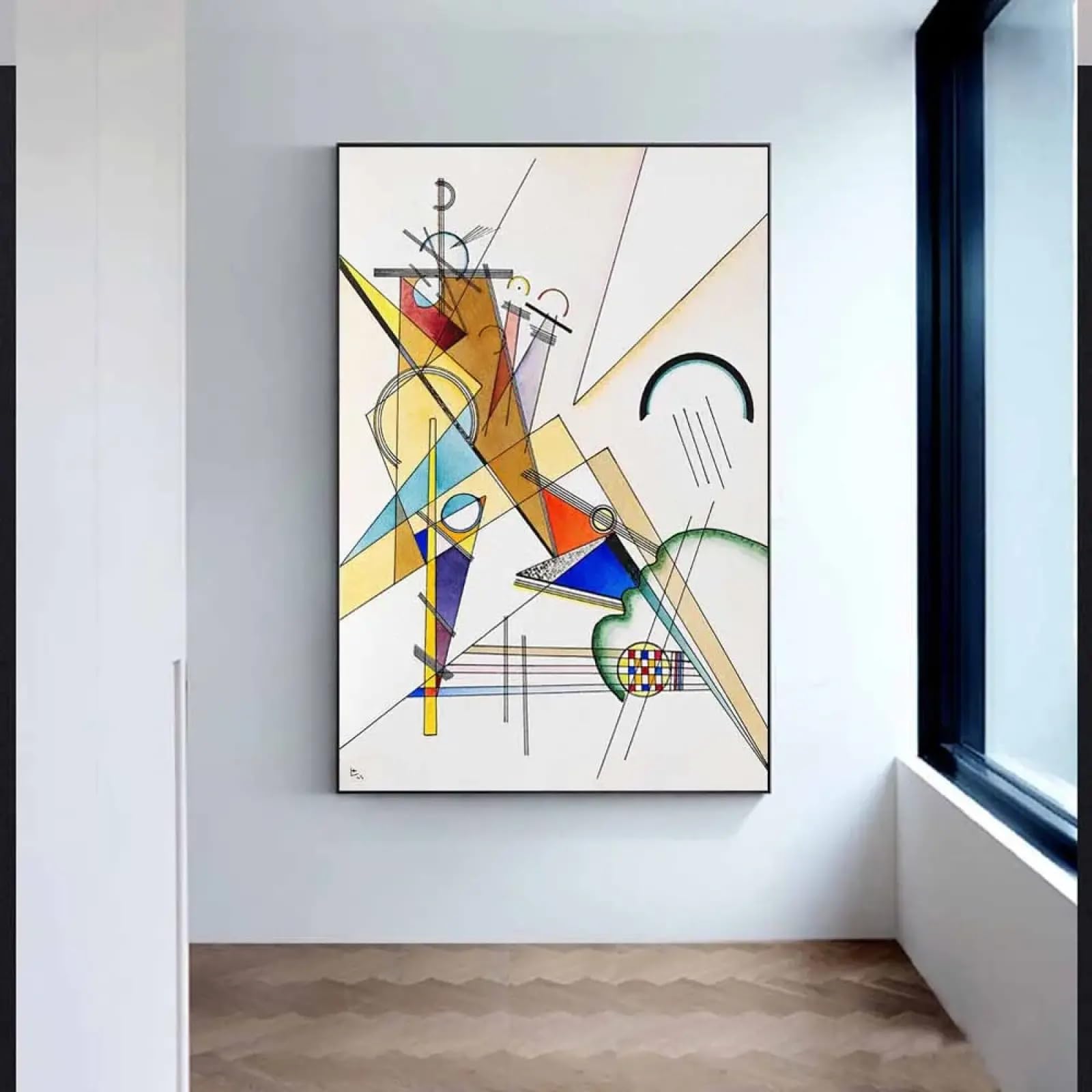 Wassily Kandinsky Gewebe 1923 Canvas Art Posters and Prints Famous Art Canvas Paintings Wall Art Pictures Home Decoration 50x70cm(20x28in) withframe