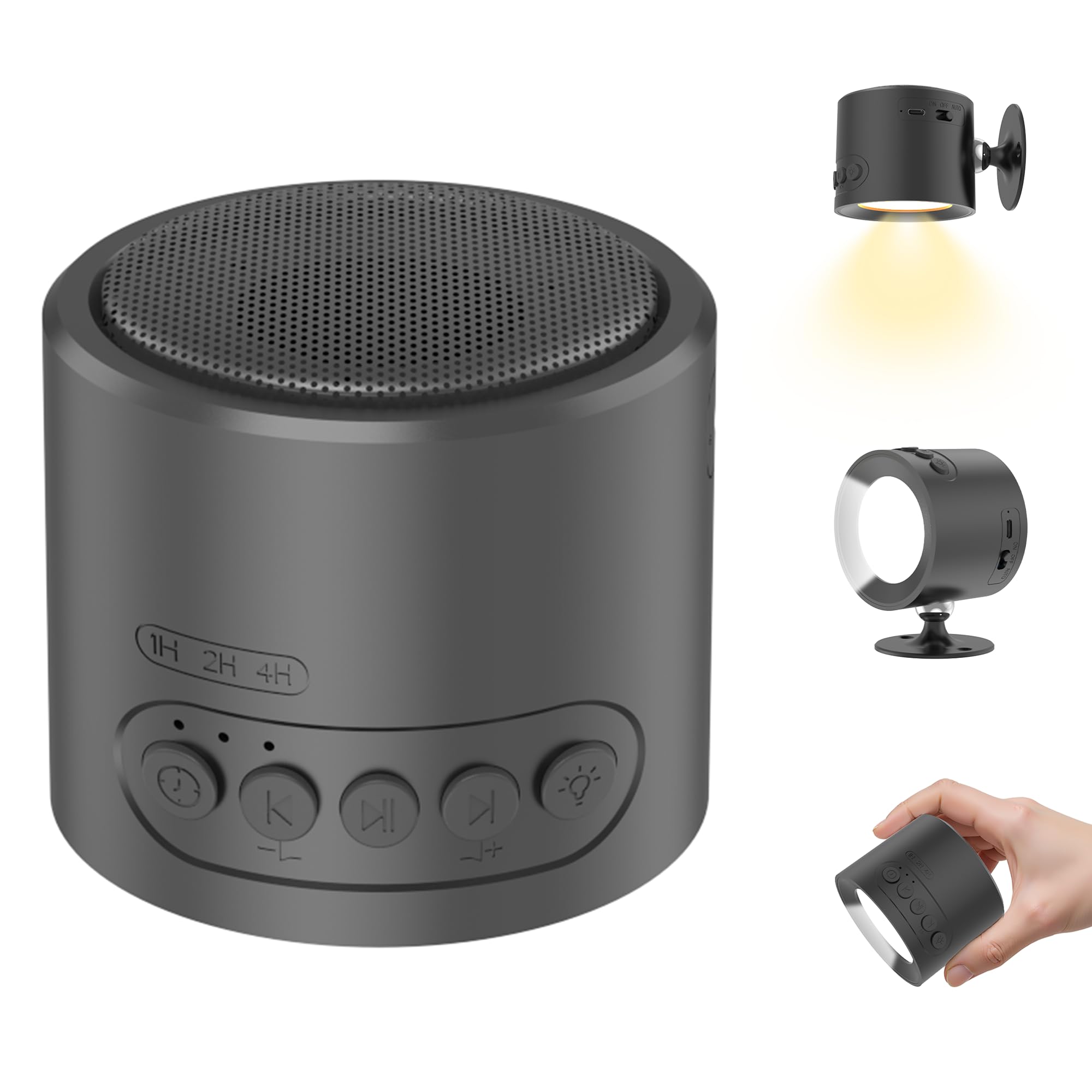 Photo 1 of 2 in 1 White Noise Sound Machine & LED Wall Sconce with 30 Soothing Sounds Sleeping Timer Motion Sensor Dimmable Night Light 360° Rotate 2200mAh Rechargeable Battery Operated for Bedroom