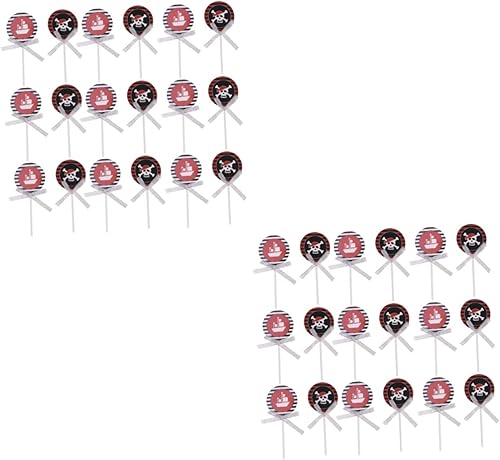 Abaodam 40 pcs pirate Party Favors cake cocktail picks Sandwich picks halloween Food Picks cake decor Birthday cupcake toppers halloween Cake Pick