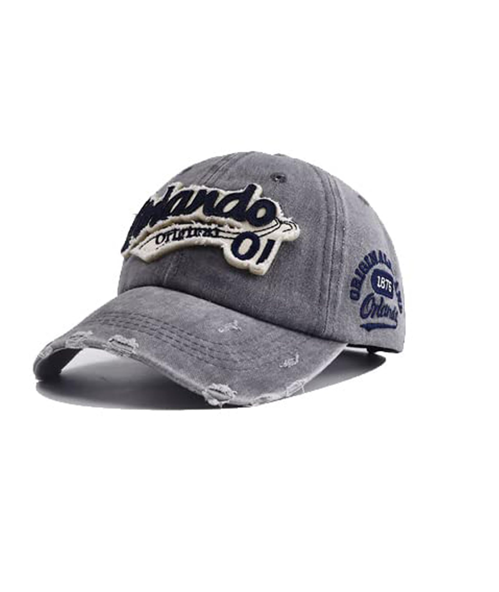 TERRIFI Baseball Cap Mens, Vintage Baseball Trucker Hat, Cotton Embroidered Snapback Cap, Unisex Snapback Outdoor Adjustable Sports Cap(Grey)