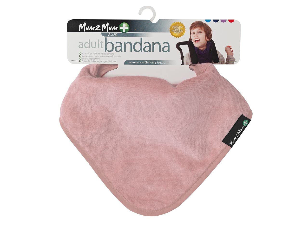 Mum2Mum Plus Special Needs - Bavaglino a bandana, per adulti, colore: Rosa cipria