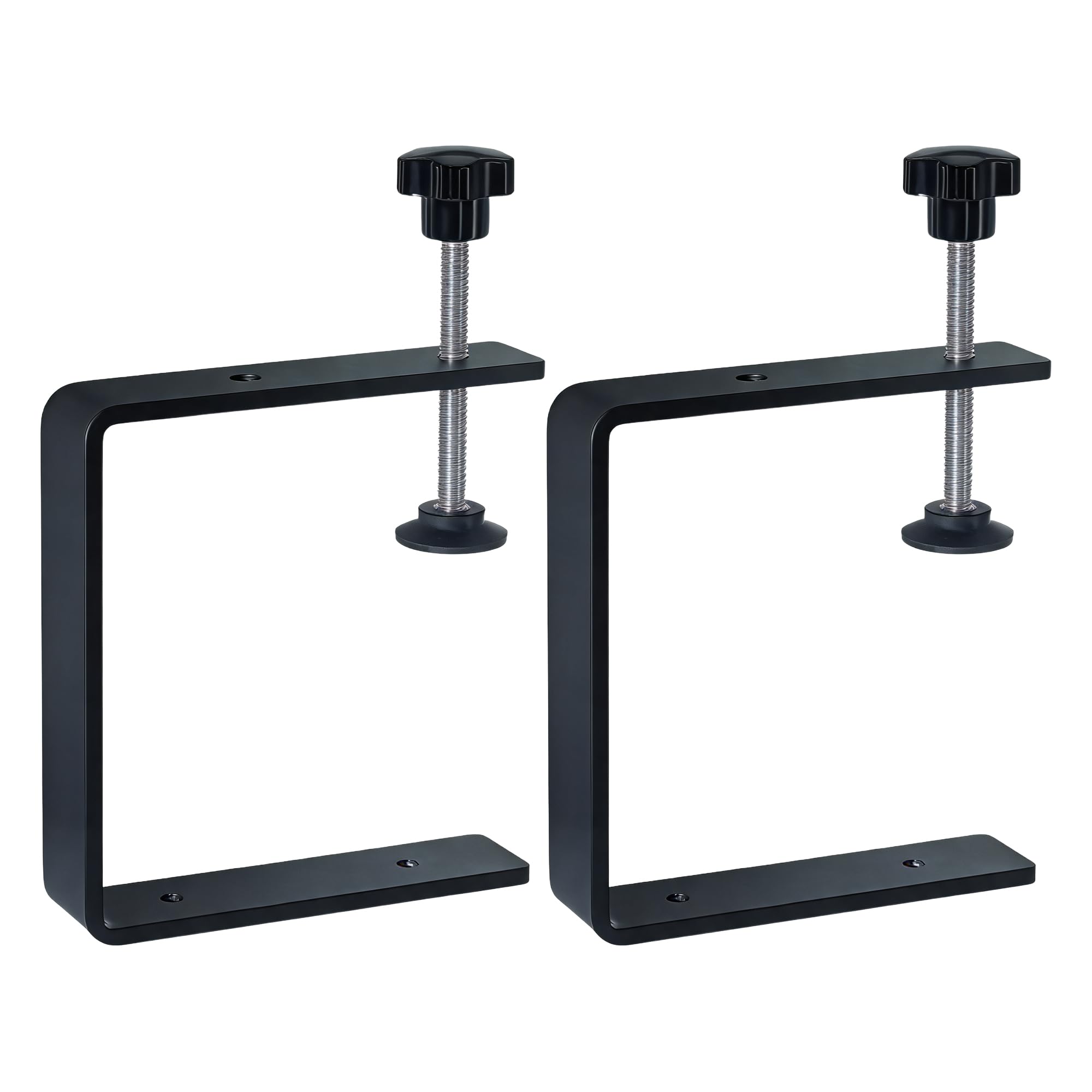 Jhanw 2-Pack Heavy Duty Deep Reach C Clamps - 5" Steel Clamp for Woodworking, Carpentry, Home Improvement - 3.5" (89mm) Throat Depth, 4.7" (119mm) Opening - Perforated Fastener for Secure Grip