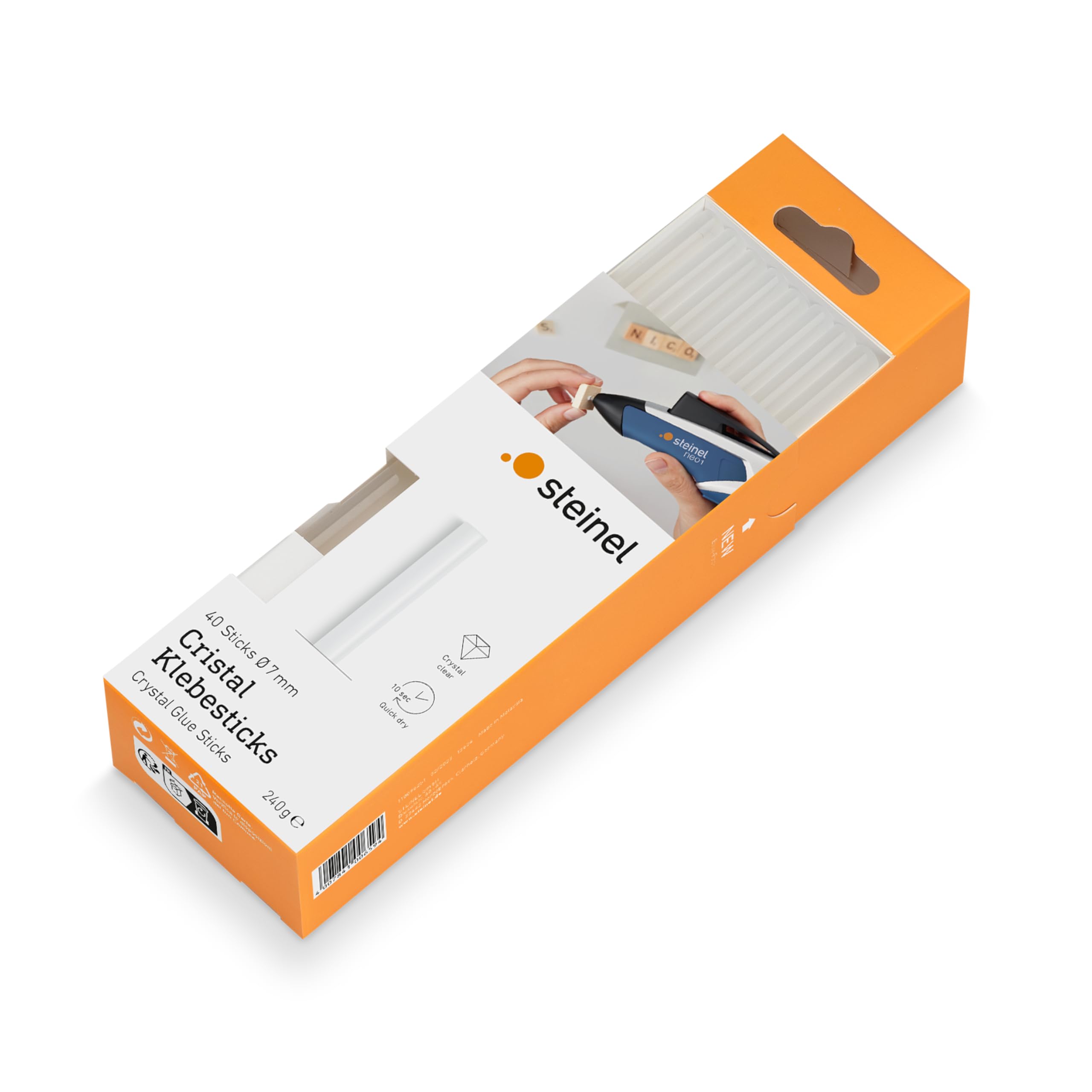 Steinel 006594 Hot Melt Glue StiC.Ks 7mm Transparent 240g 40 pieces