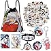 DOUBLEME Coffret Cadeau Inuyasha, Sac+Bracelet+Porte-clef+Broch+40 autocollants+Collier