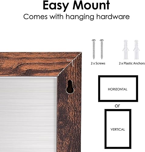 Miniatura 9 de Pizarra de superficie magnética, 11.8 x 15.7 pulgadas, marco de madera marrón vintage, pizarra negra de pared para usar en casa, oficina y