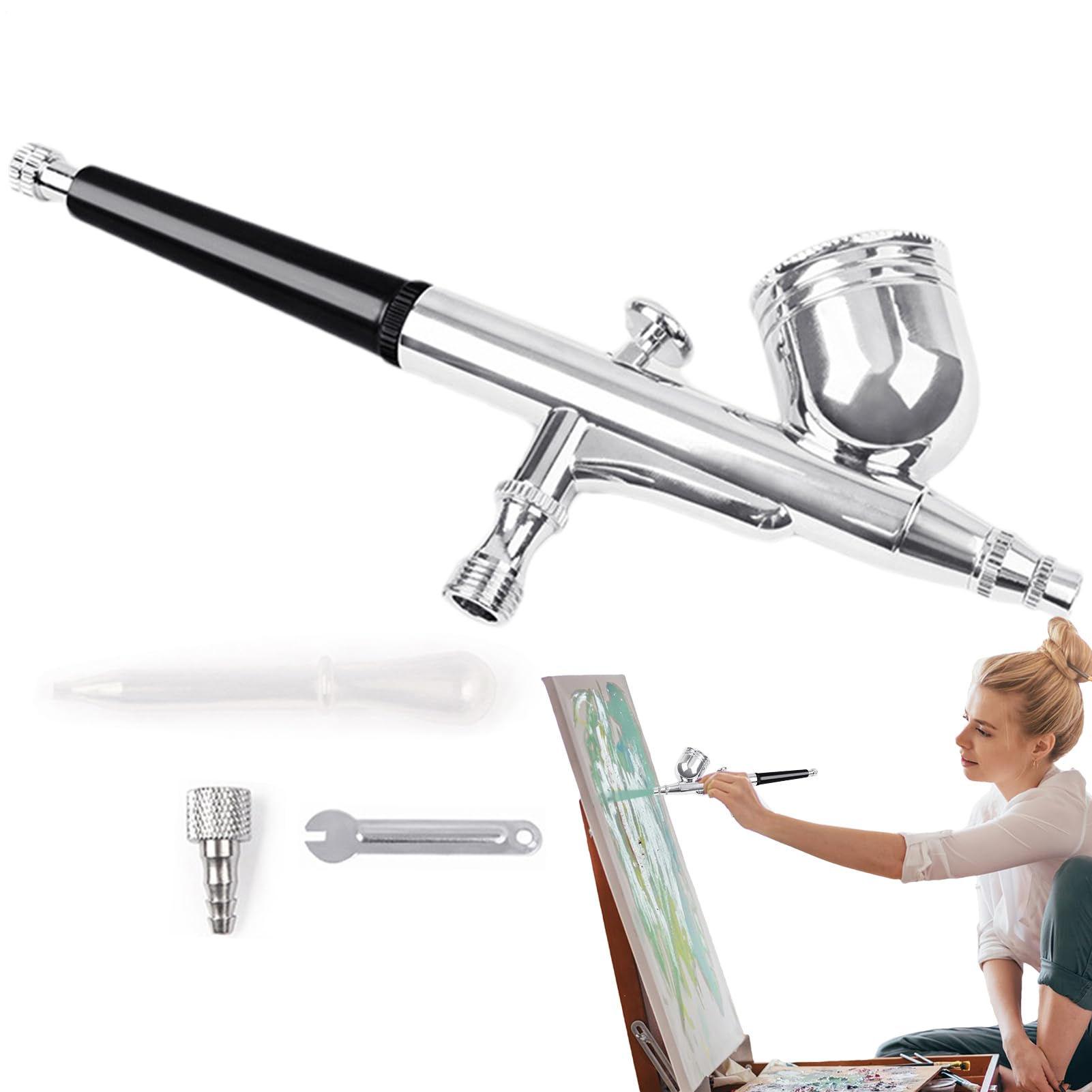 Set d'aérographe haute pression 0.8 à 3.4 bars pour des détails parfaits en nail art et pâtisserie