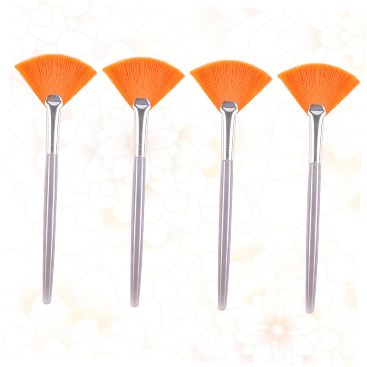 Didiseaon 4 Pcs Facial Fan Makeup Mask Brush Safe for Skin Use Synthetic Bristles Easy Skincare Routine