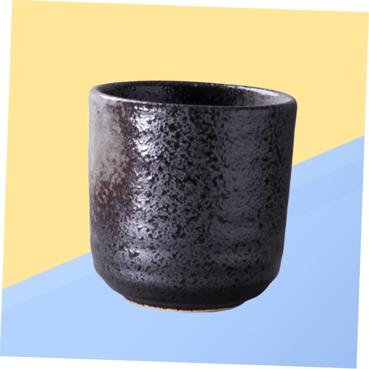 COLLBATH 3 Stück Retro Keramik Teeservice mit Tasse Schwarz