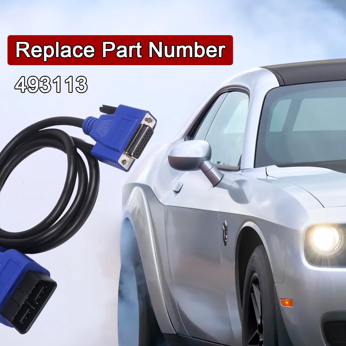 16 Pin OBD2 Cable Adapter Compatible with Nexiq USB Link 2 & 3 J1962 Diagnostic Cable for Ford, GM, Dodge, Volvo, Mack, Isuzu, Hino 493113