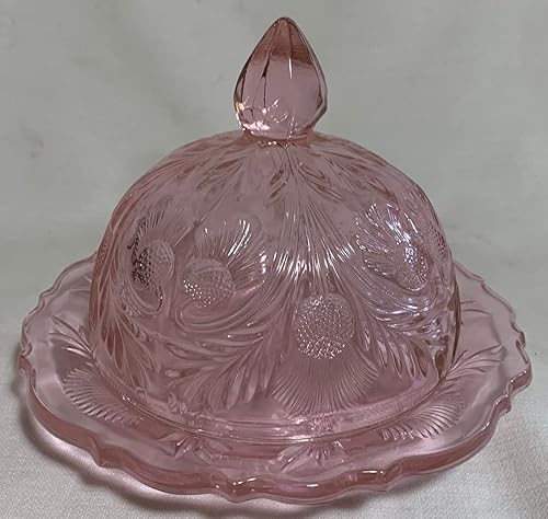 Butterdish - Cardo invertido - Hecho en Estados Unidos - Mosser Glass USA (rosa pasión)