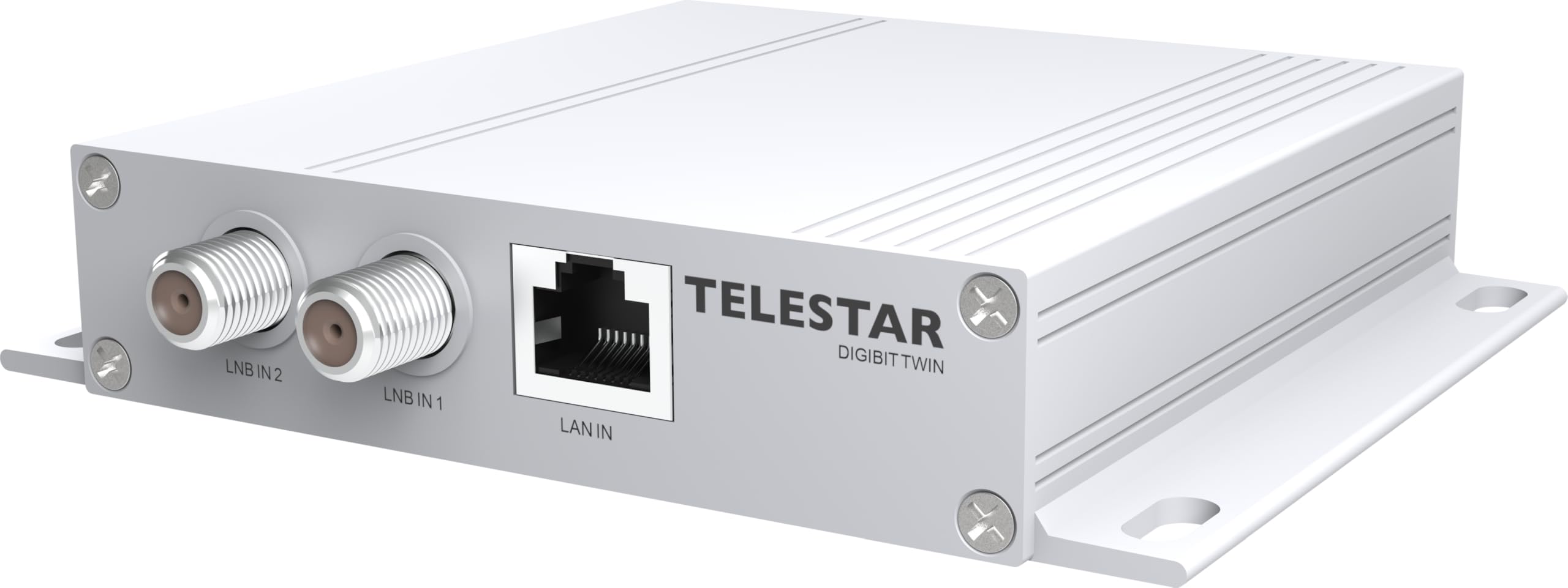 TELESTAR DIGIBIT Twin – SAT>IP Router (2 uczestnicy, transmiter sieciowy, HDTV) – srebrny | Przesyłanie sygnałów satelitarnych w sieci domowej, transmiter sieciowy, HDTV