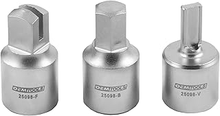 OEMTOOLS 25098 3 Piece Non-Damaging Oil Drain Plug Remover Set for Plastic Drain Plugs, For Use with Audi, BMW, and Ford Late Models, 3/8" Square Drive