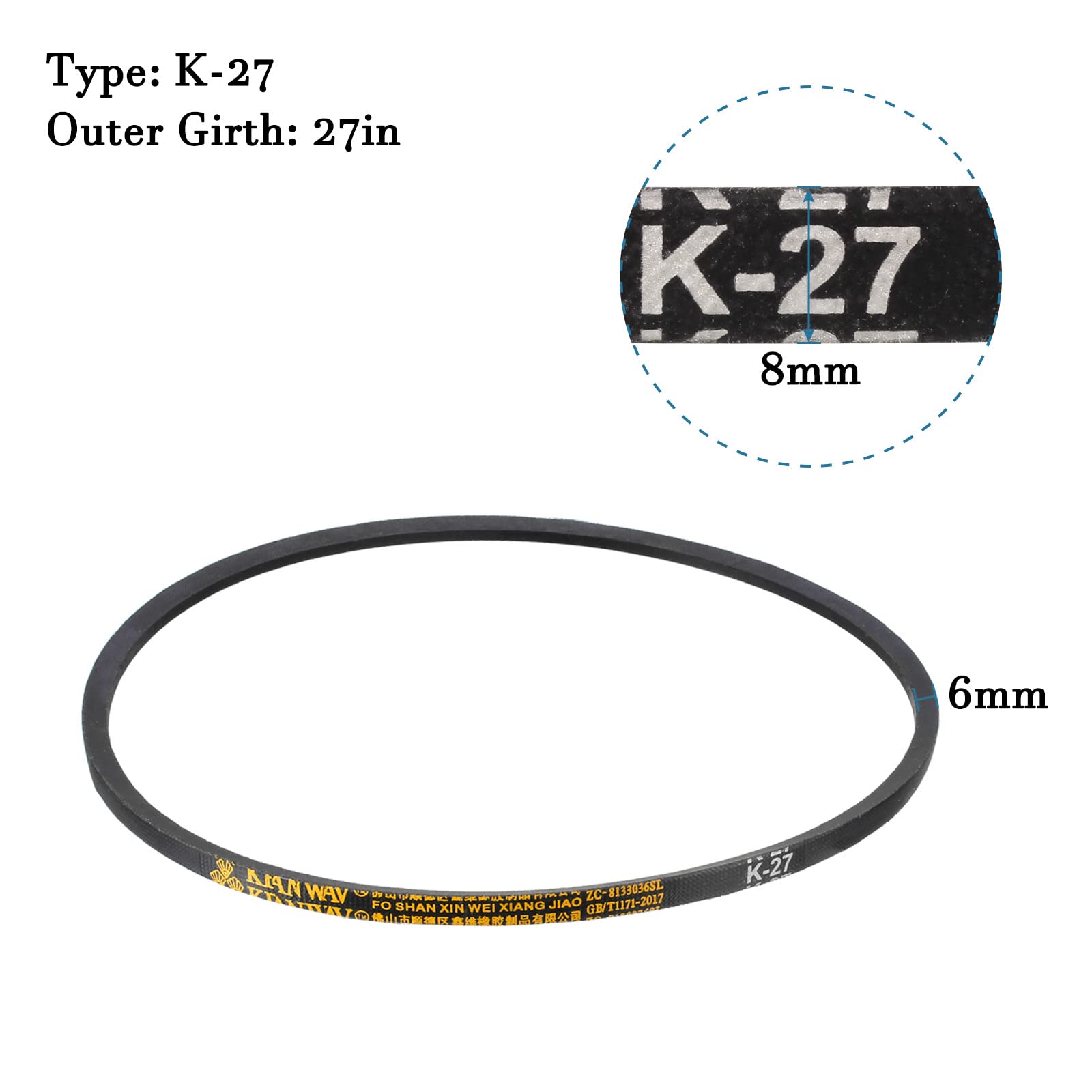 QUARKZMAN 5pz Cinghia Elastica per Motore Macchina Cucire Universale 283mm/11,1 Perimetro, 8,6mm Spessore Cinghia per Riparazione Guarnizione Motore Macchina Cucire