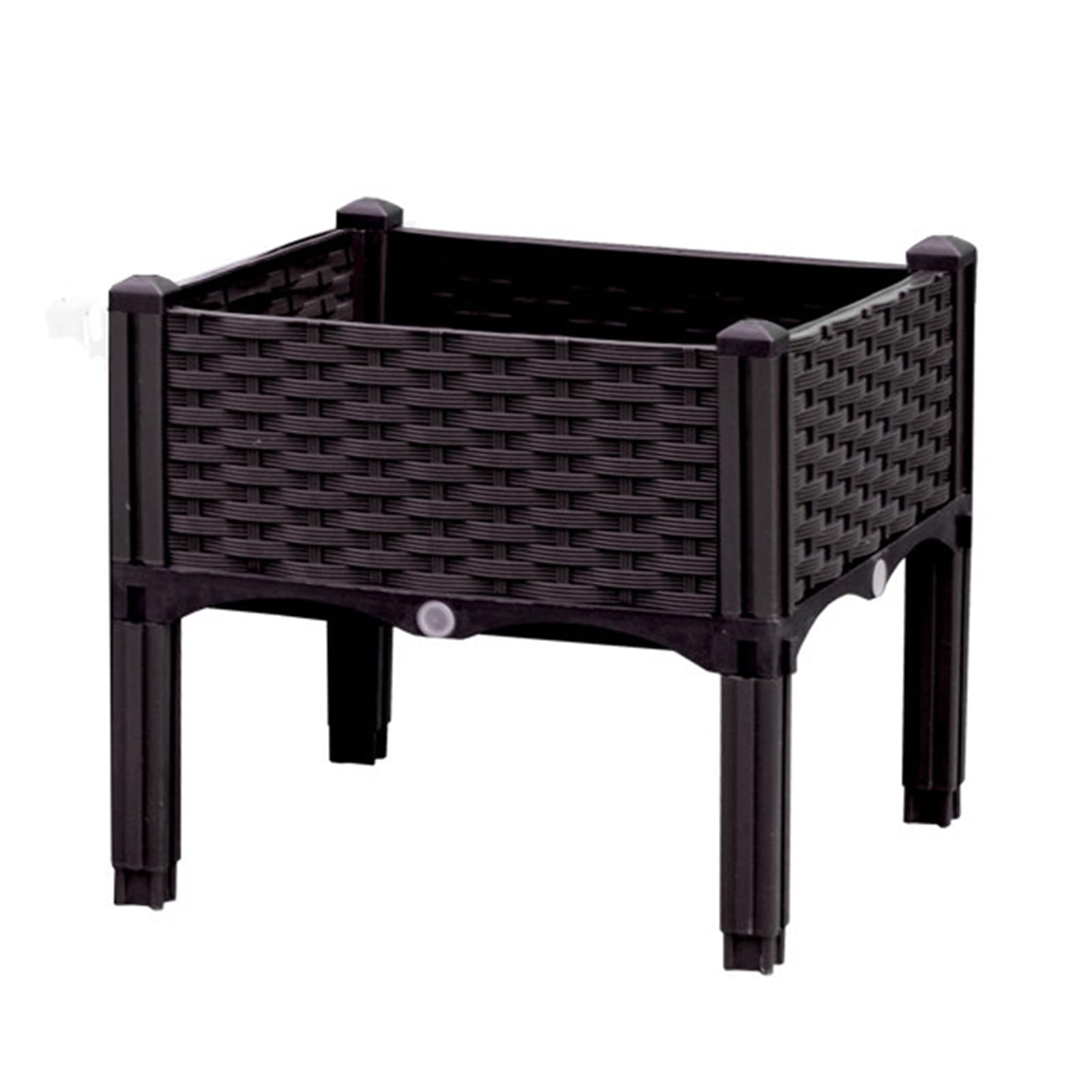 GUODDM Elevated Raised Garden Bed, Plastic Raised Planter Box With Drainage Holes, Outdoor Garden Planting Container For Vegetables, Flowers, Herbs, Brown(40 * 40 * 37cm)