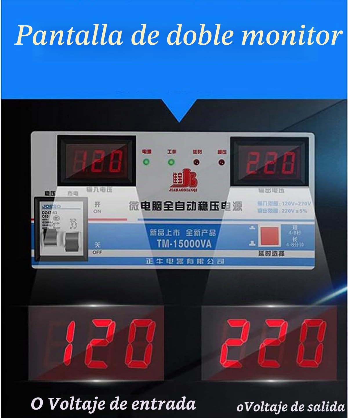 Estabilizador de alimentación doméstico 220v Montaje en Pared para Uso doméstico 15000W Protección contra sobretensiones Estabilizador de tensión CA pequeño
