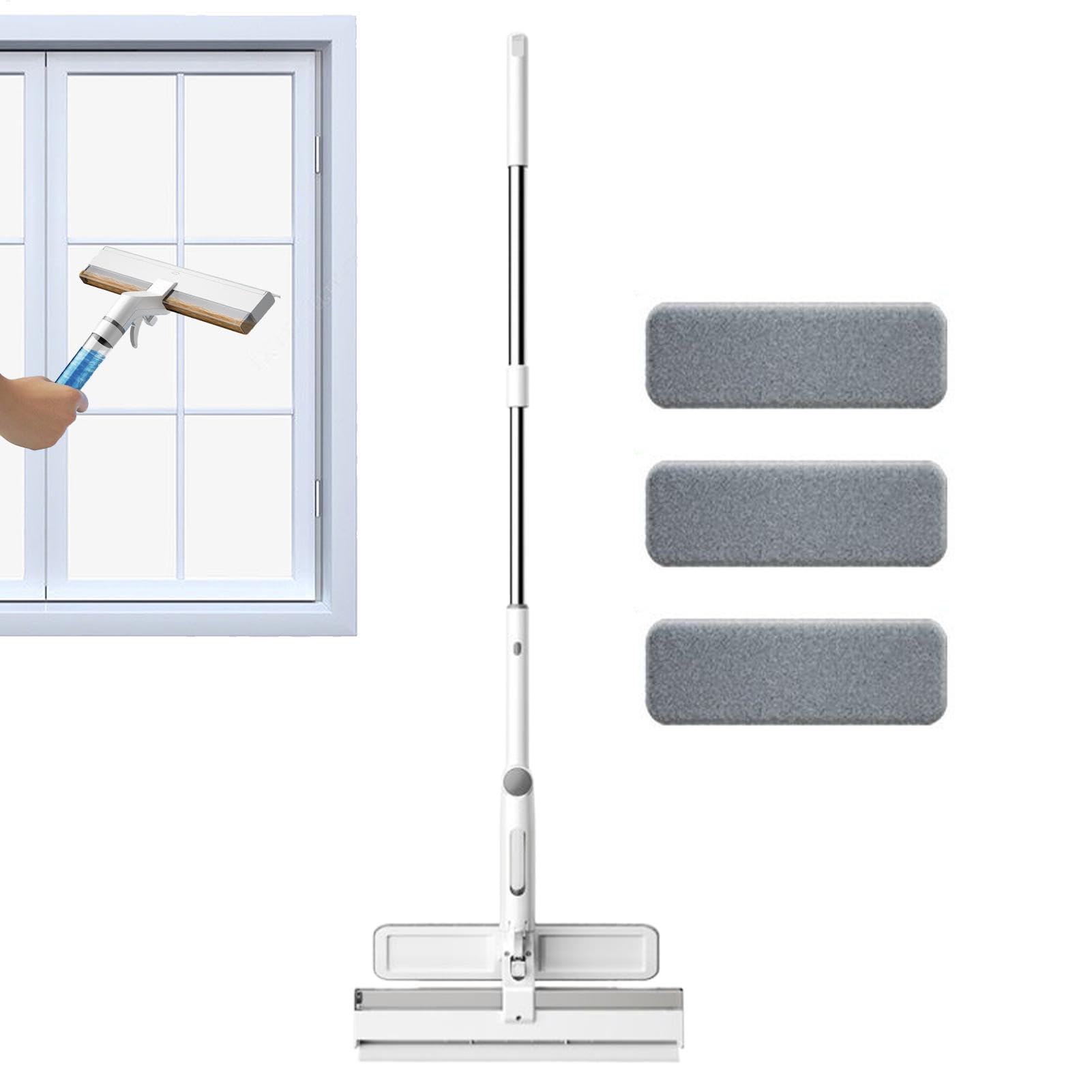 Raclette de salle de bain télescopique pour laver les miroirs et grands murs